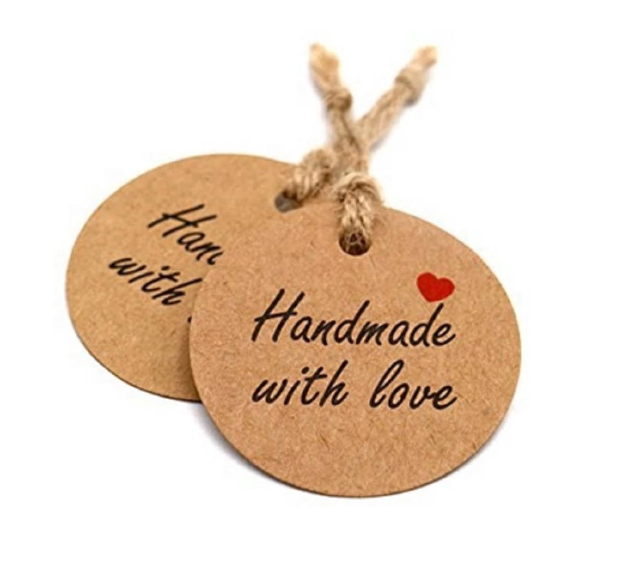 VI103 Visačka Handmade with love 3 cm (natur)