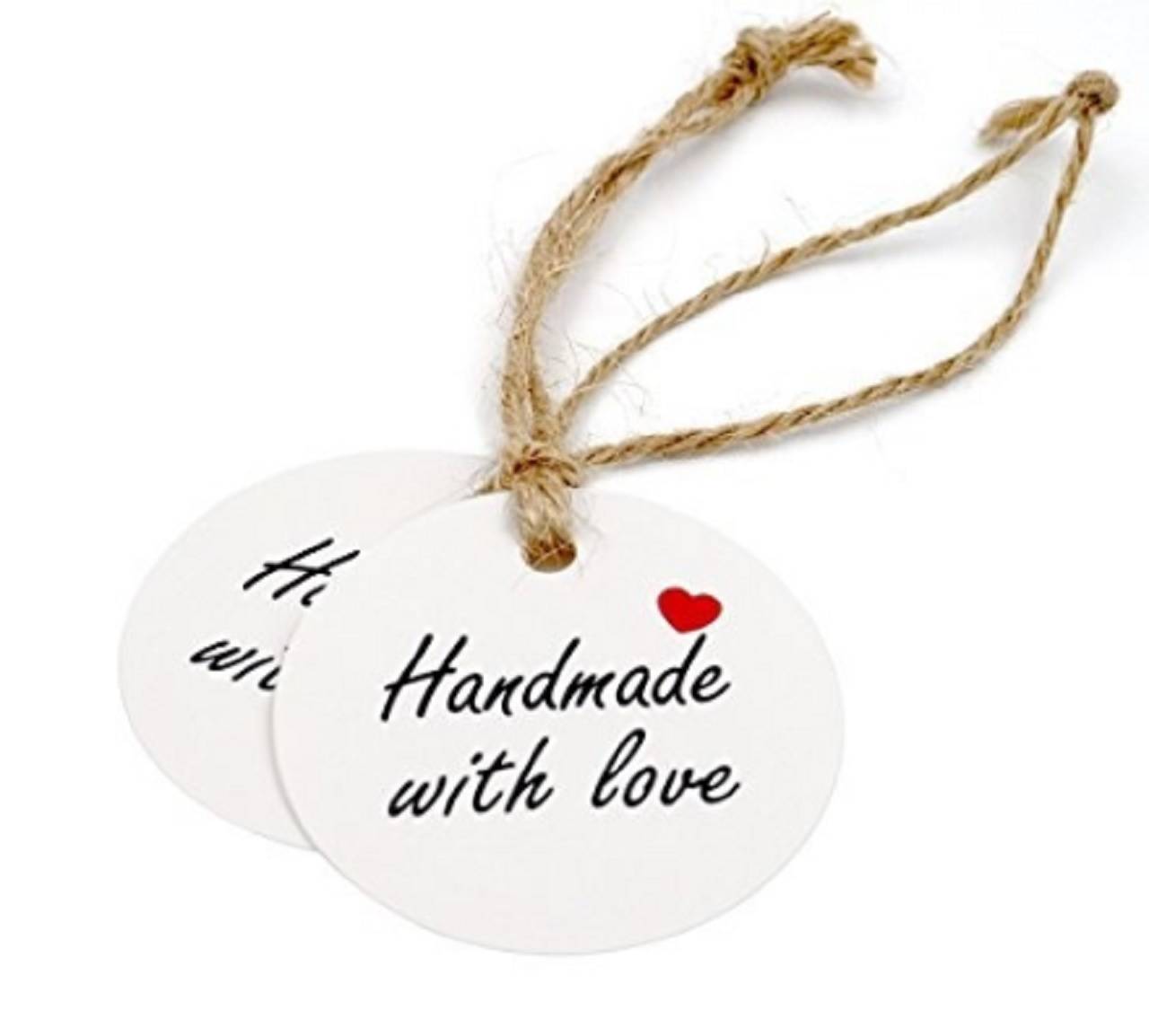 VI103 Visačka Handmade with love 3 cm (biela)