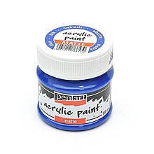 Farby-laky - Akrylová farba, matná, 50 ml, Pentart (modrá) - 11032820_