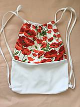 Batohy - látkový ruksak k sukni Červené maky - 11033025_