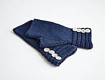 Rukavice - Pletené nátepníčky - modré (Modrá) - 11035102_