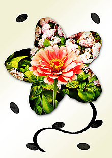 Grafika - Kvety v kvete (päť lupeňov) (kráľovná dňa) - 11035004_