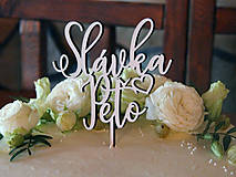 Dekorácie - Zápich na svadobnú tortu so srdiečkom - 11038425_