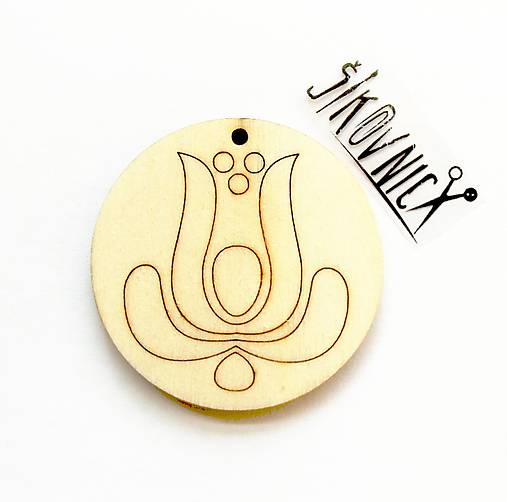 Výrez z preglejky - 4,5 cm, folklórny motív