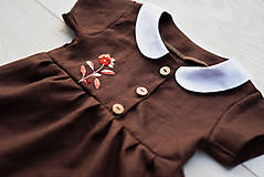 Detské oblečenie - Ľanové detské šaty s výšivkou - 11036599_