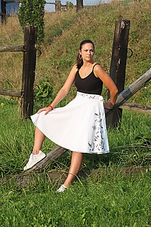 Sukne - Zavinovacia sukňa biela folk V - 11039172_