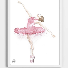Kresby - Art Print - ružová baletka - 11037790_