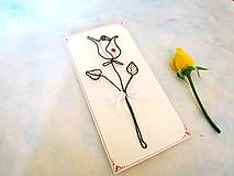 Papiernictvo - zlatá ruža * Pohľadnica (Biela) - 11038510_