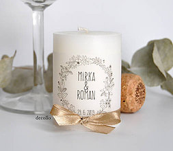 Sviečky - Darček pre hostí #34 (parafínová sviečka+transparentný nápis) - 11040934_