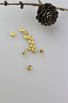 Korálky - korálky zlaté 5mm - rondelky - 11043039_