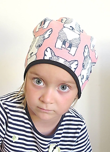 Detské čiapky - čiapka z biobavlny Šteniatka (ružové) - 11042339_