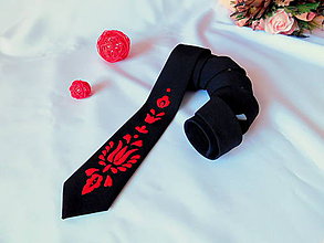Pánske doplnky - Ručne vyšívaná kravata - 11040049_
