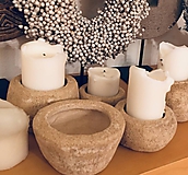 Nádoby - Kamenne misky z keramiky (4x9 cm) - 11042641_