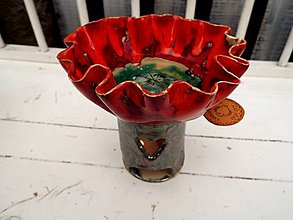 Svietidlá a sviečky - Aromalampa kvetová (Červená) - 11040712_