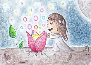 Grafika - Čarovný kvet - detská ilustrácia - 11041879_