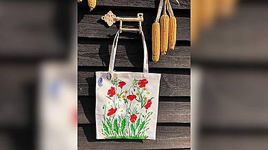 Nákupné tašky - ♥ Plátená, ručne maľovaná taška ♥ (S12) - 11044078_