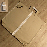 Nákupné tašky - veľká pevná nákupná taška (Zero Waste) (hnedá z bavlny) - 11049116_