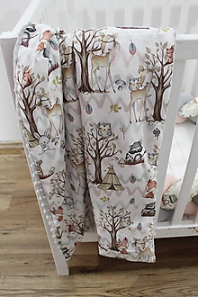 Detský textil - Minky deka V lese, 100x70cm - 11048849_