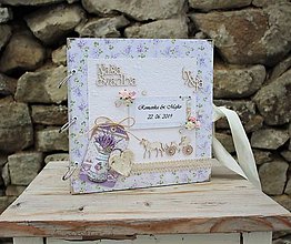 Papiernictvo - "Provence" svadobný fotoalbum (levanduľa) - 11053452_