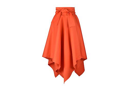CILA - sukňa asymetrická s výraznou viazačkou POSLEDNÉ KUSY! (Oranžová)