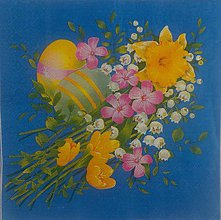 Papier - servítka-kraslice a jarne kvety - 11052216_