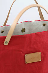 Kabelky - Veľká kabelka z nepremokavého červeného ľanu "Casual Geranium" - 11055519_