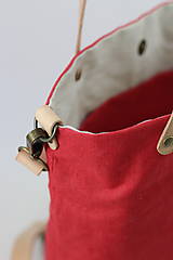 Kabelky - Veľká kabelka z nepremokavého červeného ľanu "Casual Geranium" - 11056185_