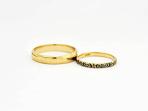 Prstene - 585/1000 zlaté snubné prstene , obrúčky - 11063061_