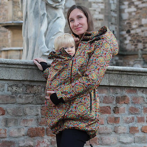 Softshellový kabát na nosenie detí-barevné mandaly