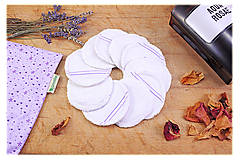 Úžitkový textil - Prateľné odličovanie tampóny / fialové 10 ks - 11063191_