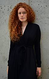 Šaty - APRIL černé, zavinovací šaty/cardigan - 11068166_
