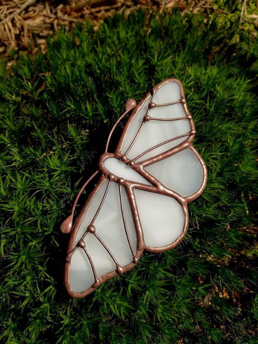 Brošne - Motýlia brošňa (Biela) - 11068039_