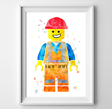 Grafika - Lego stavebný robotník - 11066200_