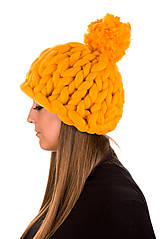 Čiapky, čelenky, klobúky - Oversized čiapka z merino vlny (Béžová) - 11068701_
