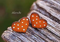 Náušnice - Heart dots mini // Orange - 11074018_