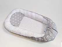 Detský textil - Hniezdo sivo-biele s malými hviezdičkami - 11075030_