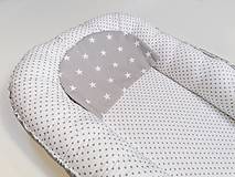 Detský textil - Hniezdo sivo-biele s malými hviezdičkami - 11075031_