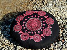 Úžitkový textil - Maľovaný ručne šitý meditačný vankúš MANDAKINI - 11076435_