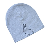 Detské čiapky - Čiapka Elastic s aplikáciou (zajac) - 11075273_