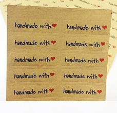 Papier - Samolepky Handmade with love 10ks - 11082083_