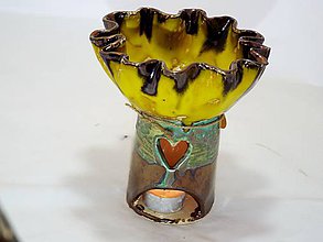 Svietidlá a sviečky - Aromalampa kvetová (Žltá) - 11080213_