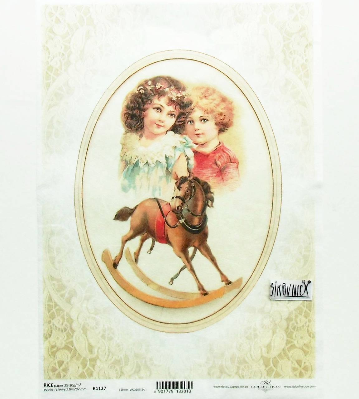 Ryžový papier na decoupage - A4 - R1127 - Vianoce, koník