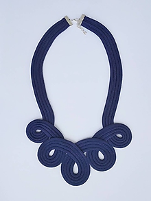 Náhrdelníky - Macrame náhrdelník modrý - 11083642_