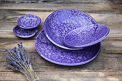 Nádoby - Hlboký tanier - levanduľová kolekcia - 11086154_