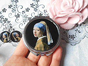 Zrkadielka - Príbeh perlovej náušnice (zrkadielko + náušničky) - 11088325_