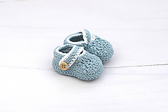 Detské topánky - VÝPREDAJ! Modro-biele papučky BAVLNA - 11087586_