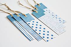 Papiernictvo - Záložky modrá geometria I - 11097167_