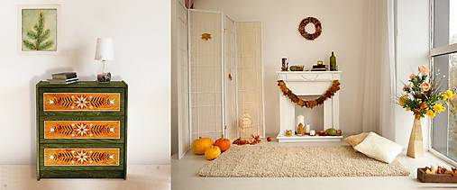 Ručne maľovaná komoda "Tradičná" (rôzne veľkosti) (V: 70cm Š: 62cm H: 30cm)