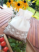 Úžitkový textil - Ľanové vrecúško na bylinky, huby, sušené ovocie...... - 11097294_