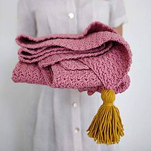 Detský textil - Ružová deka so zlatým strapcom +darček - 11096398_